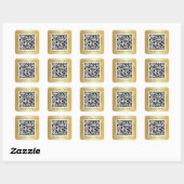 Benutzerdefinierter Geschäft- QR-Code Gold Quadratischer Aufkleber (Blatt)
