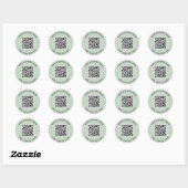 Benutzerdefinierter Geschäft- QR-Code Sage Grün Runder Aufkleber (Blatt)