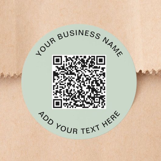 Benutzerdefinierter Geschäft- QR-Code Sage Grün Runder Aufkleber