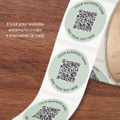 Benutzerdefinierter Geschäft- QR-Code Sage Grün Runder Aufkleber