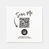 Benutzerdefinierter Geschäft QR-Code Scan Me Cockt Serviette (Vorderseite)
