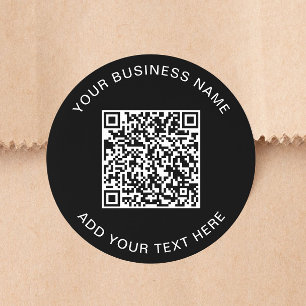 Benutzerdefinierter Geschäft- QR-Code Schwarz Runder Aufkleber