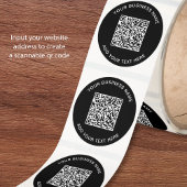 Benutzerdefinierter Geschäft- QR-Code Schwarz Runder Aufkleber