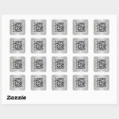 Benutzerdefinierter Geschäft- QR-Code Silber Quadratischer Aufkleber (Blatt)