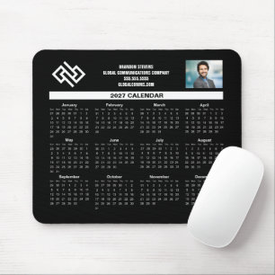 Benutzerdefinierter Geschäfts-Kalender 2027 Schwar Mousepad