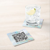 Benutzerdefinierter Geschäfts-QR-Code Holografisch Rechteckiger Pappuntersetzer (Vor Ort)