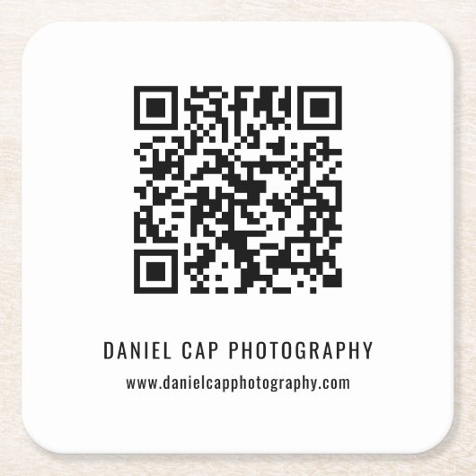 Benutzerdefinierter Geschäfts-QR-Code Rechteckiger Pappuntersetzer (Vorderseite)