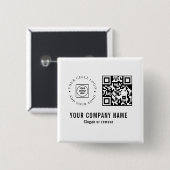 Benutzerdefinierter Geschäftsfirmenlogo-QR-Code Mi Button (Vorne & Hinten)