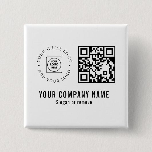 Benutzerdefinierter Geschäftsfirmenlogo-QR-Code Mi Button (Vorderseite)
