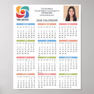 Benutzerdefinierter Geschäftskalender 2026 Marketi Poster