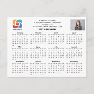 Benutzerdefinierter Geschäftskalender 2027 Firmenk Postkarte