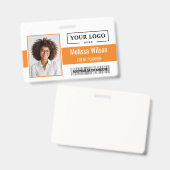 Benutzerdefinierter Geschäftslogo-Barcode-QR-Code- Ausweis (Vorder- & Rückseite)