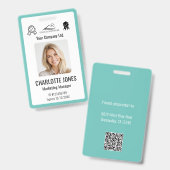 Benutzerdefinierter Geschäftslogo-Mitarbeiter-QR-C Ausweis (Vorder- & Rückseite)
