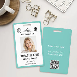 Benutzerdefinierter Geschäftslogo-Mitarbeiter-QR-C Ausweis
