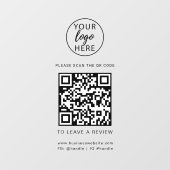Benutzerdefinierter Geschäftslogo-QR-Code-Eingangs Fensteraufkleber (Blatt)