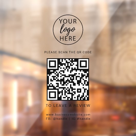Benutzerdefinierter Geschäftslogo-QR-Code-Eingangs Fensteraufkleber (Blatt 2)