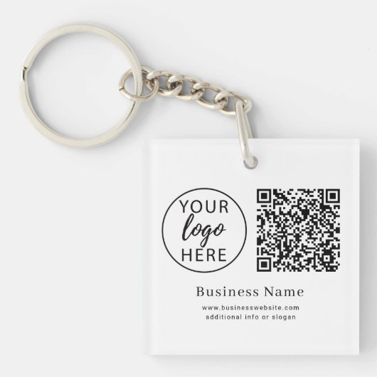 Benutzerdefinierter Geschäftslogo-QR-Code minimali Schlüsselanhänger (Vorderseite)
