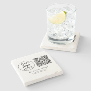 Benutzerdefinierter Geschäftslogo-QR-Code personal Steinuntersetzer