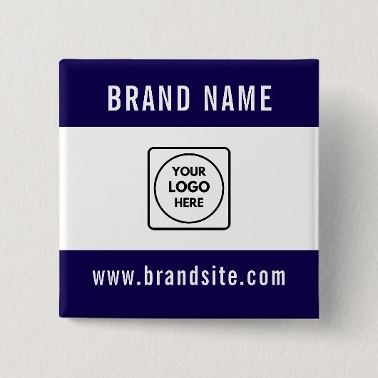 Benutzerdefinierter Geschäftslogo-Text Promotions- Button (Vorderseite)