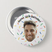 Benutzerdefinierter Gesichts-Geburtstagsbutton Button (Vorne & Hinten)