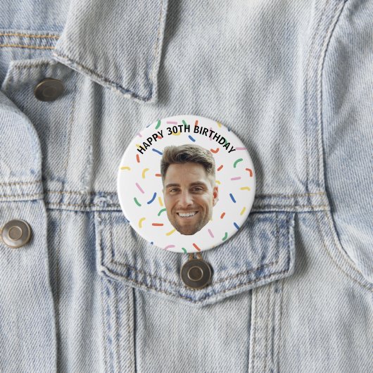 Benutzerdefinierter Gesichts-Geburtstagsbutton Button (Beispiel)