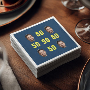 Benutzerdefinierter Gesichtsausschnitt 50. Geburts Serviette