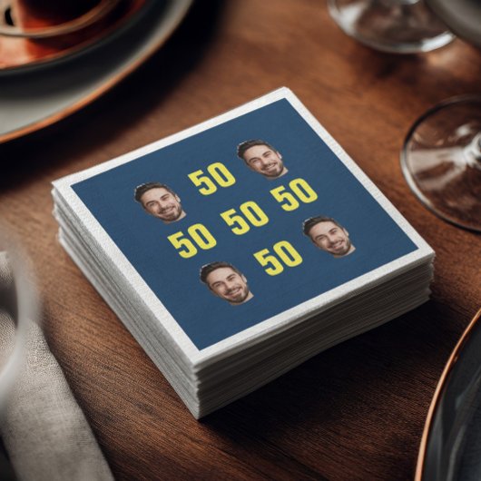 Benutzerdefinierter Gesichtsausschnitt 50. Geburts Serviette