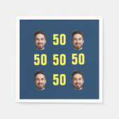 Benutzerdefinierter Gesichtsausschnitt 50. Geburts Serviette (Vorderseite)