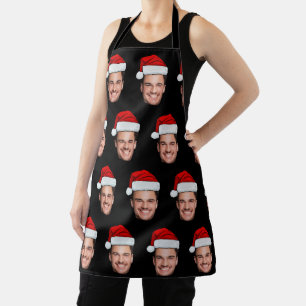 Benutzerdefinierter Gesichtsfoto Weihnachtsmann Hu Schürze