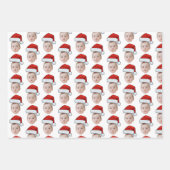 Benutzerdefinierter Gesichtskopf Foto Weihnachtsma Geschenkpapier Set (Vorderseite 2)