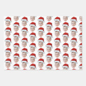 Benutzerdefinierter Gesichtskopf Foto Weihnachtsma Geschenkpapier Set (Vorderseite)