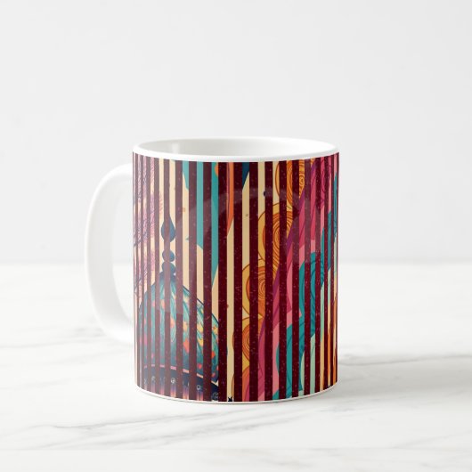 Benutzerdefinierter gestreifter Fantasy-Kunstbeche Kaffeetasse (Vorderseite Links)