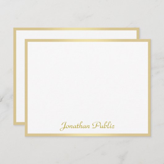 Benutzerdefinierter gezeichneter Template Gold-Skr Mitteilungskarte (Vorne/Hinten)