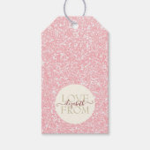 Benutzerdefinierter Glitzer für Girl-Rosa-Creme Geschenkanhänger (Vorderseite)