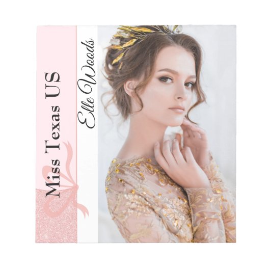 Benutzerdefinierter Glitzer-Pad für Pastell Notizblock (Vorderseite)