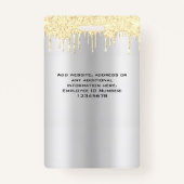 Benutzerdefinierter Glitzer-Tropfen Gelber Grauer  Ausweis (Rückseite)