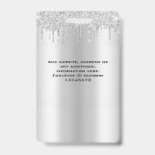 Benutzerdefinierter Glitzer-Tropfen Silver Graue B Ausweis (Back)