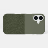 Benutzerdefinierter Glitzer und Matte Moss iPhone  16 Hülle (Rückseite (Horizontal))
