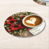 Benutzerdefinierter Glücklicher Geburtstag Kaffeet Runder Pappuntersetzer (Angewinkelt)