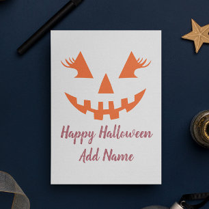Benutzerdefinierter Glücklicher Halloween-Kürbis m Feiertagspostkarte