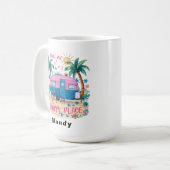 Benutzerdefinierter Glücklicher Ort Reise Camping Kaffeetasse (Vorderseite Links)