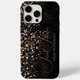 Benutzerdefinierter Gold Glitter Midnight Black Case-Mate iPhone Hülle