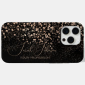 Benutzerdefinierter Gold Glitter Midnight Black Case-Mate iPhone Hülle (Rückseite (Horizontal))