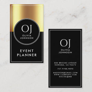 Benutzerdefinierter Gold Metallischer Eventplaner Visitenkarte
