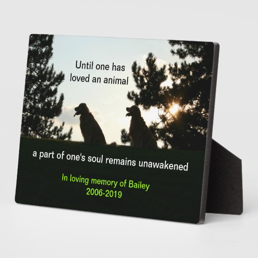 Benutzerdefinierter Golden Retriever Hund Memorial Fotoplatte (Seite)