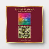 Benutzerdefinierter Goldtext-QR-Code-Upload-Geschä Fotoplatte (Vorderseite)