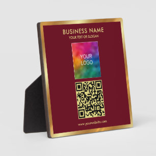 Benutzerdefinierter Goldtext-QR-Code-Upload-Geschä Fotoplatte