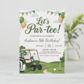 Benutzerdefinierter Golf-Geburtstag Einladung (Stehend Vorderseite)