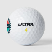Benutzerdefinierter Golf-Player Name Red Green Golfball (Logo)