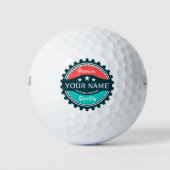 Benutzerdefinierter Golf-Player Name Red Green Golfball (Vorderseite)